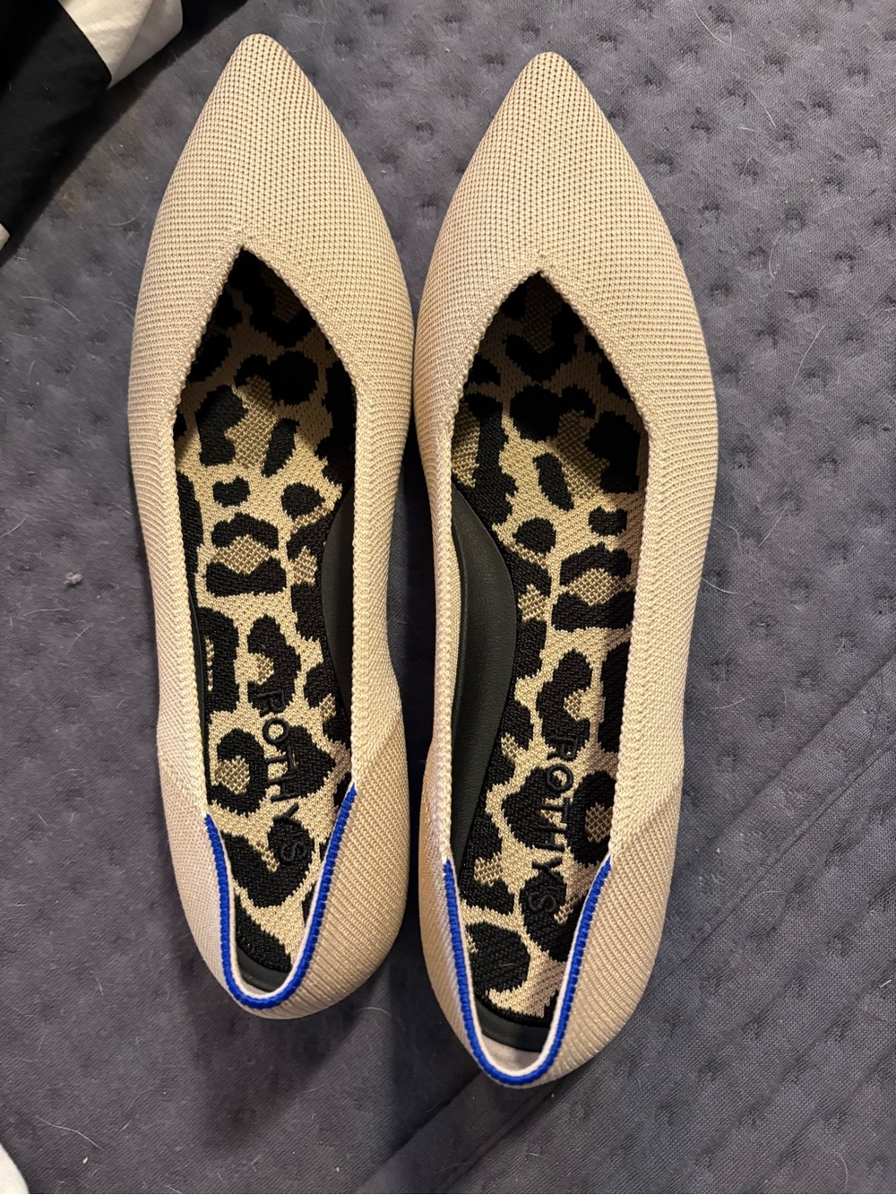 Rothy's Pointed Knit Flats in Ecru The Point II Size 8.5 NWOB
